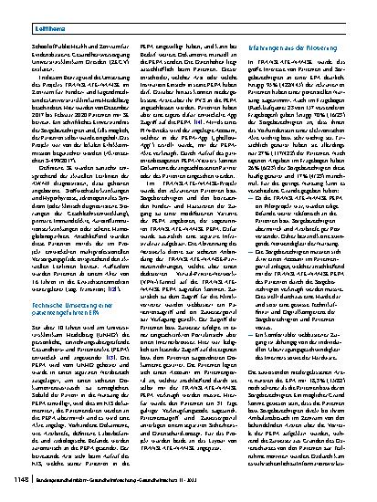 Vorschauseite 6: Praxiseinsatz Elektronischer Patientenakten: Erkenntnisse aus 2 Versorgungsprojekten in Zentren für Seltene Erkrankungen