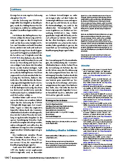 Vorschauseite 6: Übersicht über die in der EU zugelassenen COVID-19-Impfstoffe – von der Technologie über die klinische Prüfung zur Zulassung