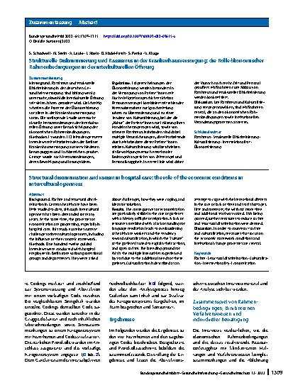 Vorschauseite 3: Strukturelle Diskriminierung und Rassismus in der Krankenhausversorgung: die Rolle ökonomischer Rahmenbedingungen in der interkulturellen Öffnung