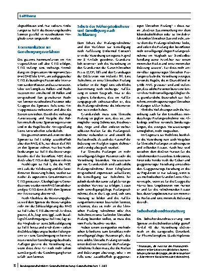 Vorschauseite 6: Grundzüge des neuen Genehmigungsverfahrens für klinische Arzneimittelprüfungen im Rahmen der Verordnung (EU) Nr. 536/2014 und der Zusammenarbeit zwischen den Mitgliedstaaten