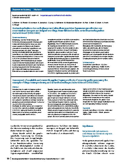 Vorschauseite 3: Bestandsaufnahme der verfügbaren und aktuell eingesetzten Typisierungsmethoden von zoonotischen Erregern am Beispiel von Shiga Toxin-bildenden bzw. enterohämorrhagischen Escherich…