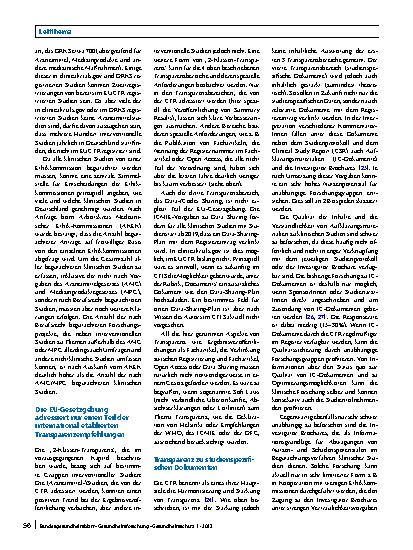 Vorschauseite 5: Transparenz in der klinischen Forschung: Welchen Beitrag leistet die neue EU-Verordnung 536/2014?