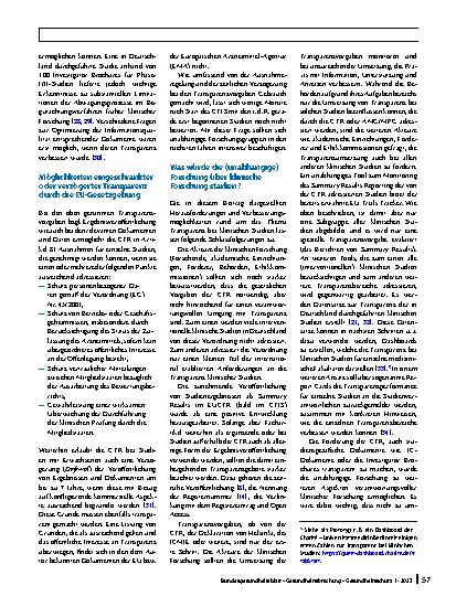 Vorschauseite 6: Transparenz in der klinischen Forschung: Welchen Beitrag leistet die neue EU-Verordnung 536/2014?