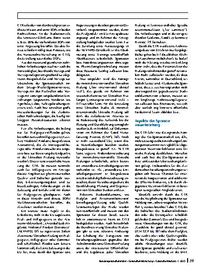 Vorschauseite 2: Erste Erfahrungen bei der Umsetzung der EU-Verordnung 536/2014 (CTR) aus Sicht der nichtkommerziellen akademischen Forschung