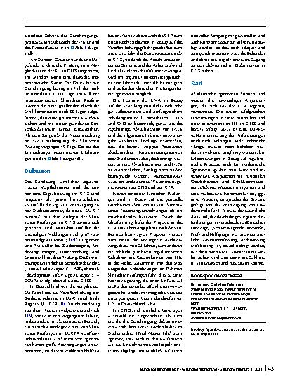 Vorschauseite 6: Erste Erfahrungen bei der Umsetzung der EU-Verordnung 536/2014 (CTR) aus Sicht der nichtkommerziellen akademischen Forschung