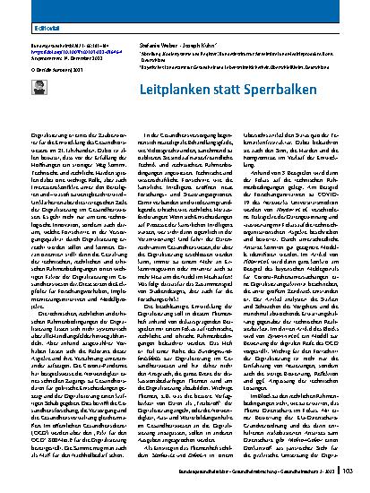 Vorschauseite 1: Leitplanken statt Sperrbalken