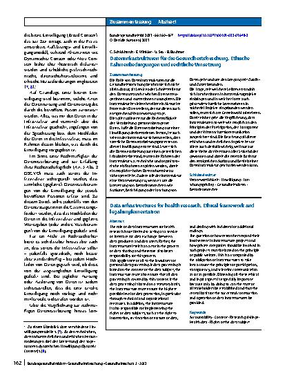 Vorschauseite 3: Dateninfrastrukturen für die Gesundheitsforschung