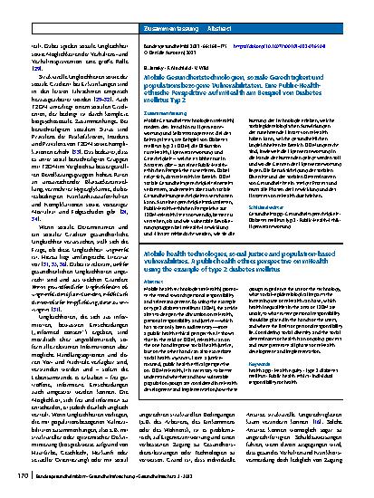 Vorschauseite 3: Mobile Gesundheitstechnologien, soziale Gerechtigkeit und populationsbezogene Vulnerabilitäten