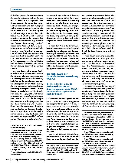 Vorschauseite 2: Schutz der Rechte und Freiheiten von Personen bei der Datenverarbeitung im Gesundheitsbereich: Der Risikoansatz der EU-Datenschutz-Grundverordnung (DGSVO)