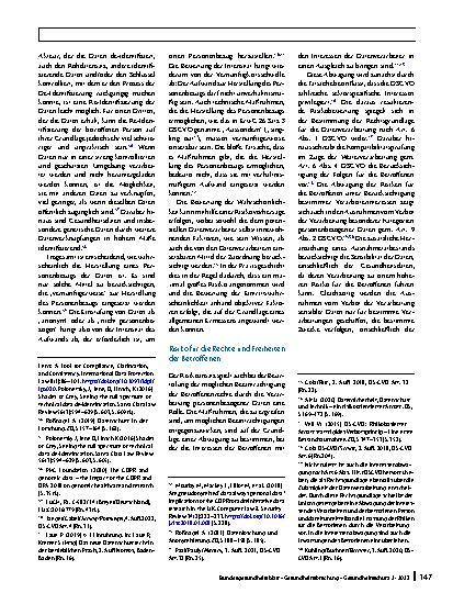 Vorschauseite 5: Schutz der Rechte und Freiheiten von Personen bei der Datenverarbeitung im Gesundheitsbereich: Der Risikoansatz der EU-Datenschutz-Grundverordnung (DGSVO)
