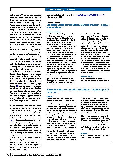 Vorschauseite 3: Künstliche Intelligenz und Ethik im Gesundheitswesen – Spagat oder Symbiose?