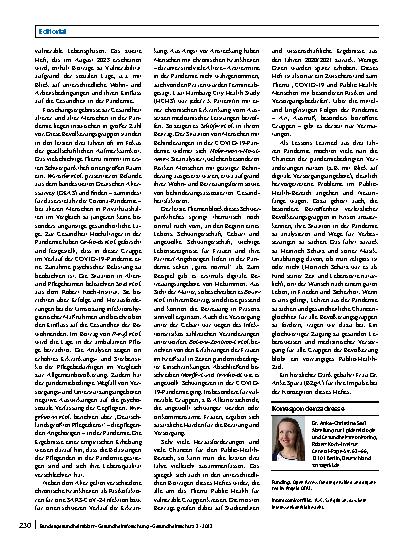 Vorschauseite 2: Gesundheitliche Chancengleichheit in Krisenzeiten
