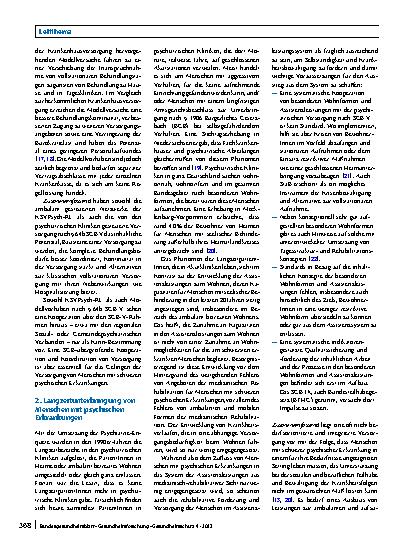 Vorschauseite 6: Die Versorgung von Menschen mit psychischen Erkrankungen in Deutschland aus Perspektive des Gesundheitsund Sozialsystems: Aktuelle Entwicklungsbedarfe