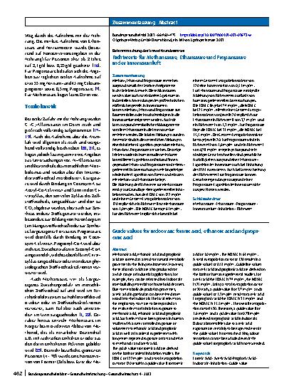 Vorschauseite 3: Richtwerte für Methansäure, Ethansäure und Propansäure in der Innenraumluft