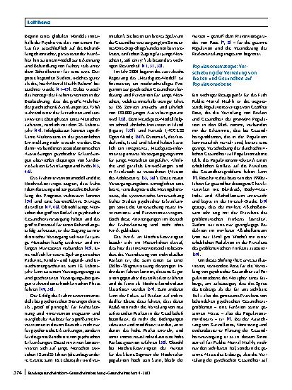 Vorschauseite 4: Public Mental Health in internationaler Perspektive: vom Shifting the Curve zur Inklusion vulnerabler Populationen