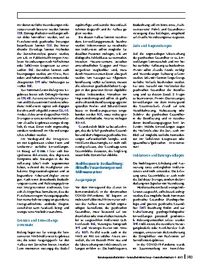 Vorschauseite 5: Mental Health Surveillance am Robert Koch-Institut – Strategien zur Beobachtung der psychischen Gesundheit der Bevölkerung