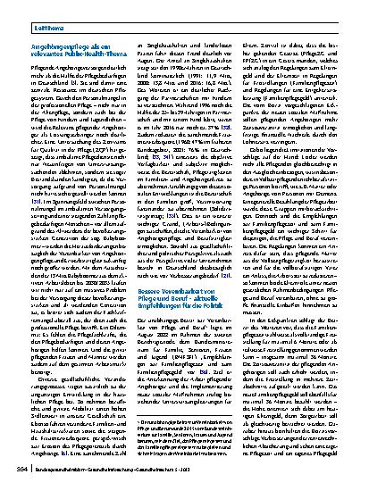 Vorschauseite 5: Pflegende Angehörige in Deutschland: Vereinbarkeit von Pflege und Erwerbstätigkeit