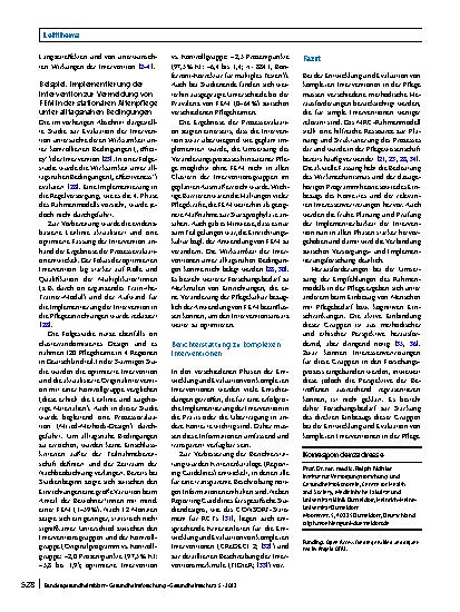 Vorschauseite 6: Entwicklung und Evaluation komplexer Interventionen in der Pflege