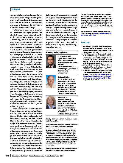 Vorschauseite 2: Public Health und Pflegewissenschaft: Zwei Disziplinen mit gemeinsamen Zielen