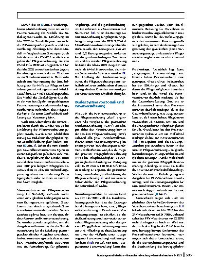 Vorschauseite 6: Zur Notwendigkeit einer Finanzund Strukturreform der Pflegeversicherung