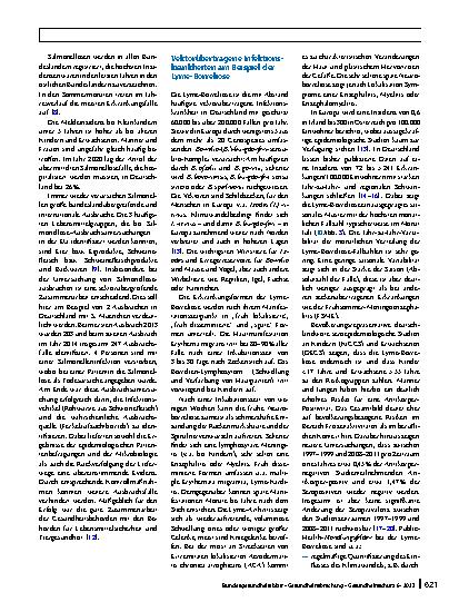 Vorschauseite 5: Bakterielle Zoonosen mit Bedeutung für den öffentlichen Gesundheitsschutz in Deutschland – Vorkommen, Verbreitung und Übertragungswege