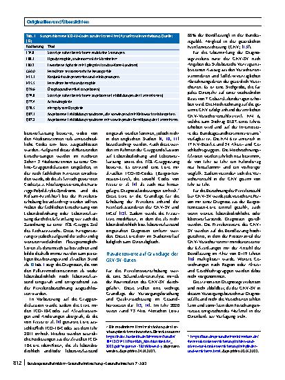 Vorschauseite 2: PraeKids: Diagnoseprävalenz lebensbedrohlicher und lebensverkürzender Erkrankungen bei Kindern und Jugendlichen in Deutschland