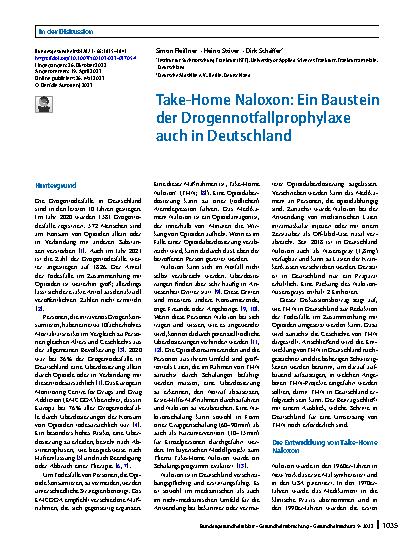 Vorschauseite 1: Take-Home Naloxon: Ein Baustein der Drogennotfallprophylaxe auch in Deutschland