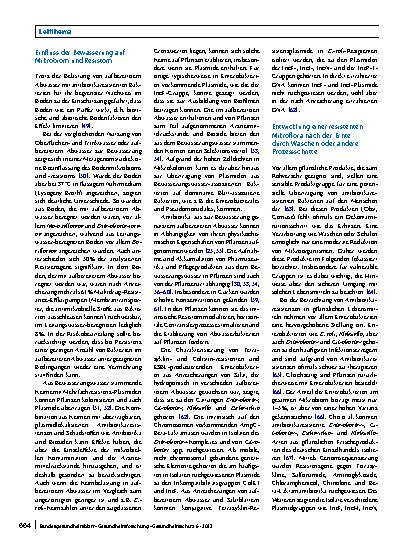 Vorschauseite 5: Gesundheitsrisiken durch die Bewässerung von Nutzpflanzen mit aufbereitetem Abwasser, das Antibiotikarückstände, Resistenzgene und resistente Mikroorganismen enthält