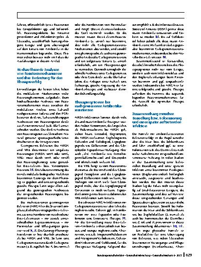 Vorschauseite 2: Therapierelevante Antibiotikaresistenzen im One-Health-Kontext