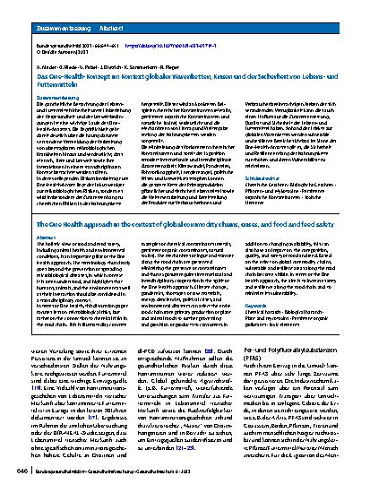 Vorschauseite 3: Das One-Health-Konzept im Kontext globaler Warenketten, Krisen und der Sicherheit von Lebensund Futtermitteln