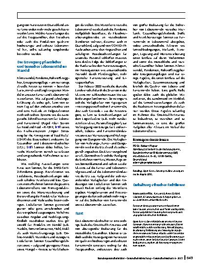 Vorschauseite 6: Das One-Health-Konzept im Kontext globaler Warenketten, Krisen und der Sicherheit von Lebensund Futtermitteln