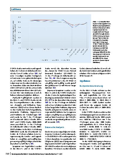 Vorschauseite 4: Epidemiologie seelischen Wohlbefindens von Kindern und Jugendlichen in Deutschland. Ergebnisse aus 3 Studien vor und während der COVID-19-Pandemie