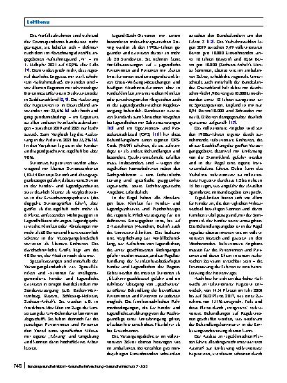 Vorschauseite 4: Die Versorgungslandschaft der Kinderund Jugendpsychiatrie und -psychotherapie in Deutschland: Strukturen, Herausforderungen und Entwicklungen