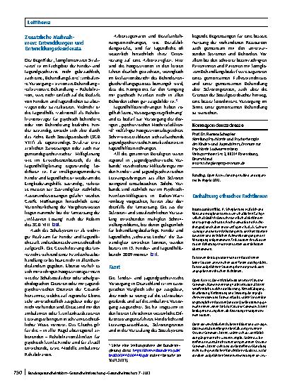 Vorschauseite 6: Die Versorgungslandschaft der Kinderund Jugendpsychiatrie und -psychotherapie in Deutschland: Strukturen, Herausforderungen und Entwicklungen