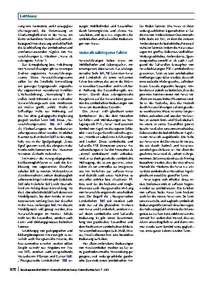 Vorschauseite 6: Naturerfahrung und seelische Gesundheit bei Kindern – theoretische Ansätze und ausgewählte empirische Befunde