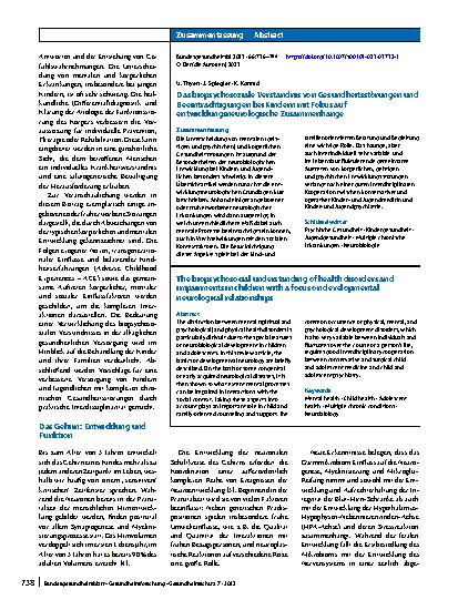 Vorschauseite 3: Das biopsychosoziale Verständnis von Gesundheitsstörungen und Beeinträchtigungen bei Kindern mit Fokus auf entwicklungsneurologische Zusammenhänge