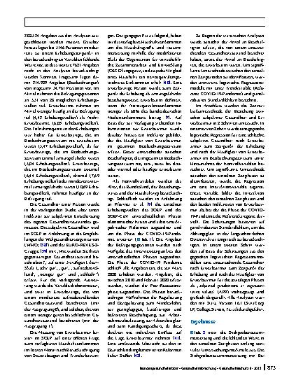 Vorschauseite 5: Erwerbsarmut und subjektive Gesundheit während der COVID-19-Pandemie: Eine Zeitvergleichsstudie mit Daten des Sozio-oekonomischen Panels 1995–2021