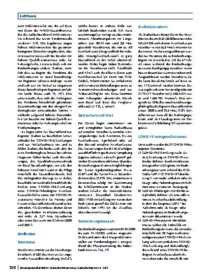 Vorschauseite 2: Berufsbedingte Unterschiede bei COVID-19-Morbidität und -Mortalität in Deutschland. Eine Analyse von Krankenkassendaten von 3, 17 Mio. Versicherten