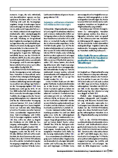 Vorschauseite 2: Gesundheit wohnungsloser Menschen während der COVID-19-Pandemie