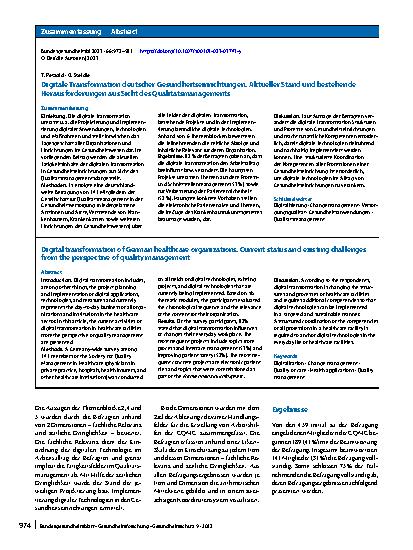 Vorschauseite 3: Digitale Transformation deutscher Gesundheitseinrichtungen