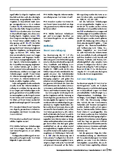 Vorschauseite 2: Digitale, personalisierte Gesundheitsinformationsangebote von Ärzt*innen: Ergebnisse einer Befragung von Patient*innen und Ärzt*innen zu Akzeptanz und Anforderungen