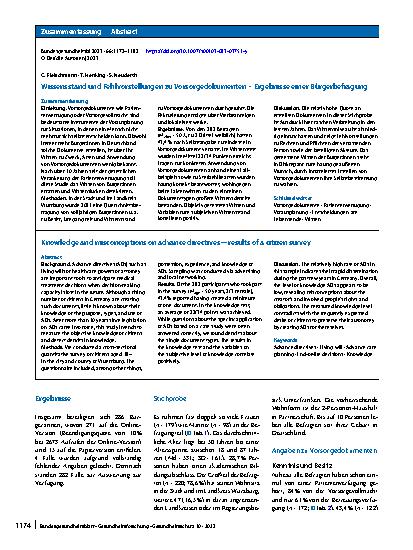 Vorschauseite 3: Wissensstand und Fehlvorstellungen zu Vorsorgedokumenten – Ergebnisse einer Bürgerbefragung