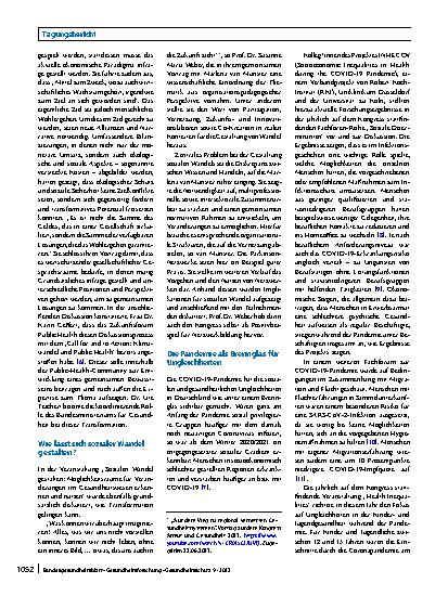 Vorschauseite 2: „Gemeinsam Wandel gestalten“: Tagungsbericht vom Kongress Armut und Gesundheit 2023