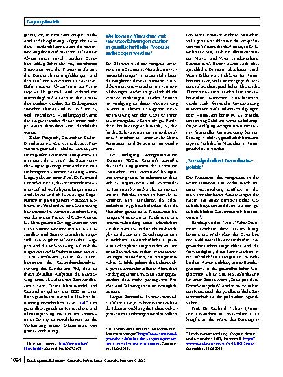 Vorschauseite 4: „Gemeinsam Wandel gestalten“: Tagungsbericht vom Kongress Armut und Gesundheit 2023