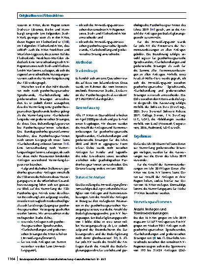 Vorschauseite 2: Vermittlung der Terminservicestellen Psychotherapie im Jahr 2019