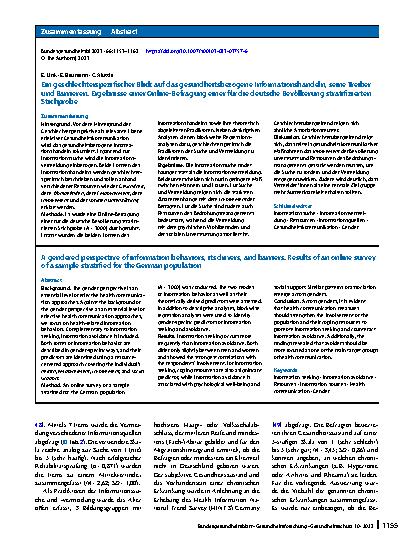 Vorschauseite 3: Ein geschlechterspezifischer Blick auf das gesundheitsbezogene Informationshandeln, seine Treiber und Barrieren