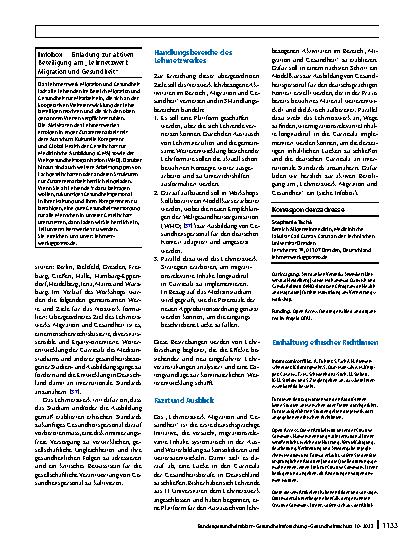 Vorschauseite 4: Das Lehrnetzwerk Migration und Gesundheit: Ausund Weiterbildung konsolidieren und weiterentwickeln