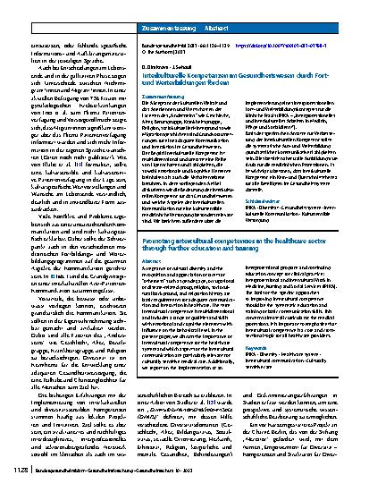 Vorschauseite 3: Interkulturelle Kompetenzen im Gesundheitswesen durch Fortund Weiterbildungen fördern