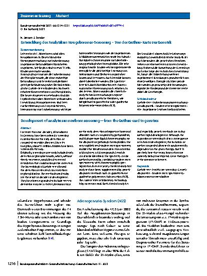 Vorschauseite 3: Entwicklung der Analytik im Neugeborenen-Screening – Von der Guthrie-Karte zur Genetik