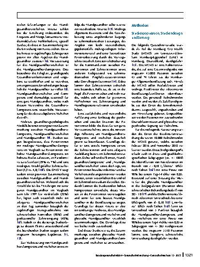 Vorschauseite 2: Zusammenhang von Mundgesundheitskompetenz und -verhalten mit physischer Mundgesundheit. Welche Rolle kann die zahnmedizinische Ausbildung spielen?